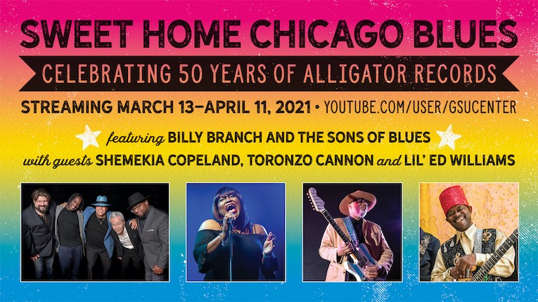 Celebrating 50 Years Of Alligator Records Streaming Concert March 13, 2021 flyer