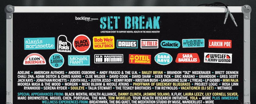 ‘Set Break’ Livestream Event April 10 To Support Mental Health in Music Industry flyer